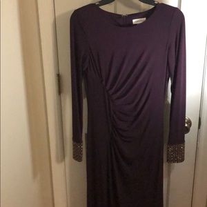 Calvin Klein Long Sleeve Floor Length Dress